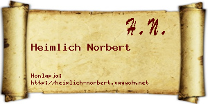 Heimlich Norbert névjegykártya